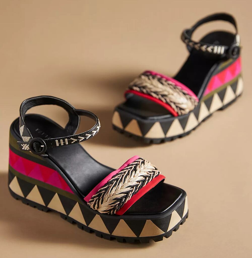 Farm Rio 7 Colorful Graphic Wedge Heels